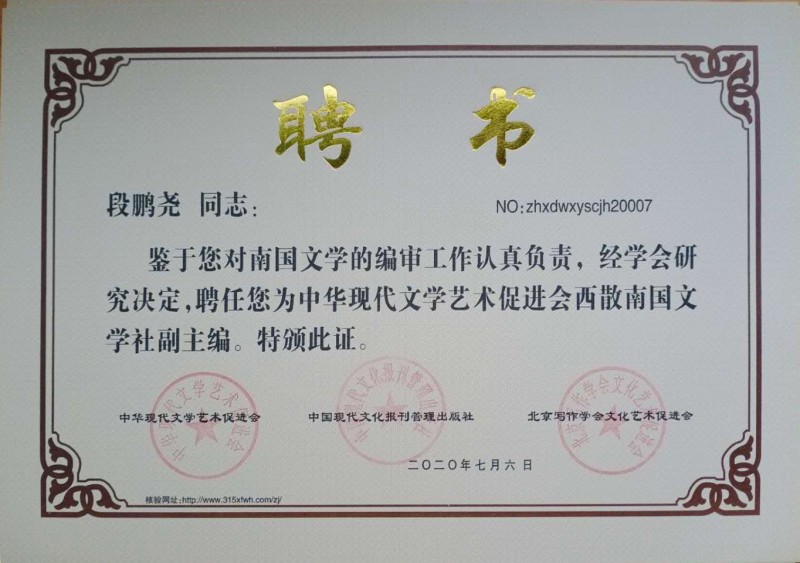 段鹏尧：西散南国文学社副主编