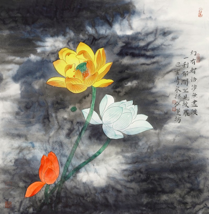点击打开原图 画家林清泉与他的禅意荷花